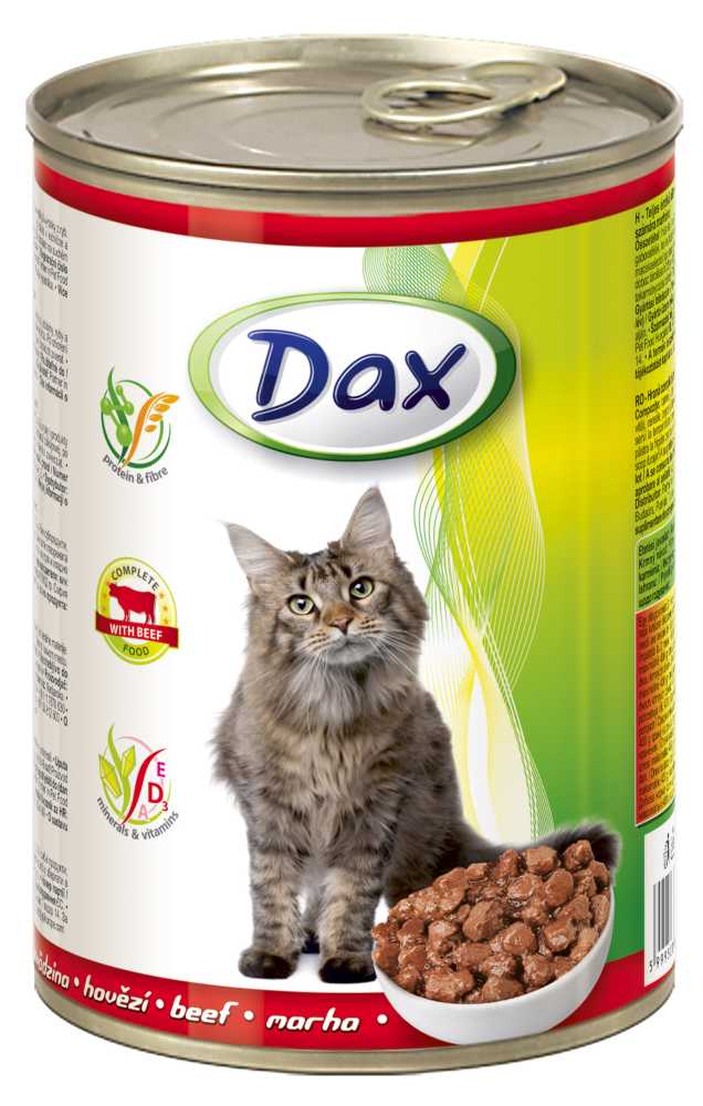 Dax Cat kousky hovězí, konzerva 415 g- 24ks