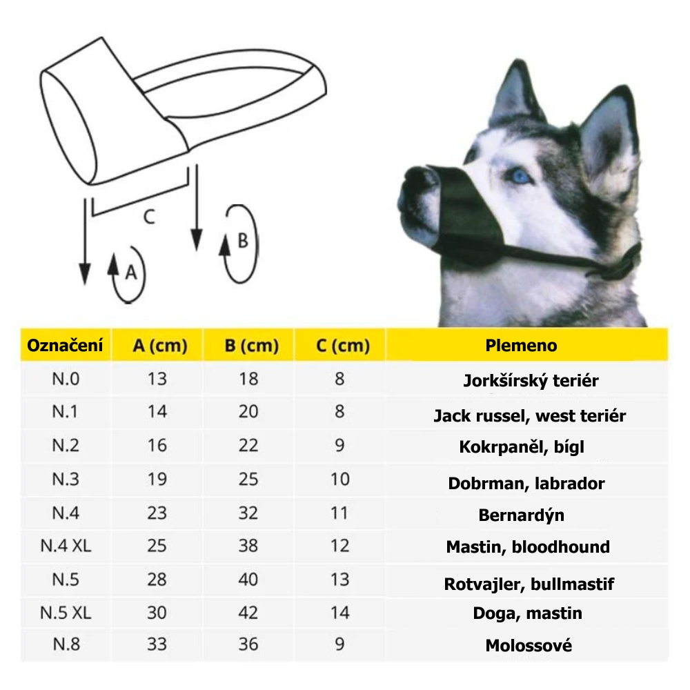 Náhubek ochranný nylon Muzzle č.5 rotvajler, bullmastif