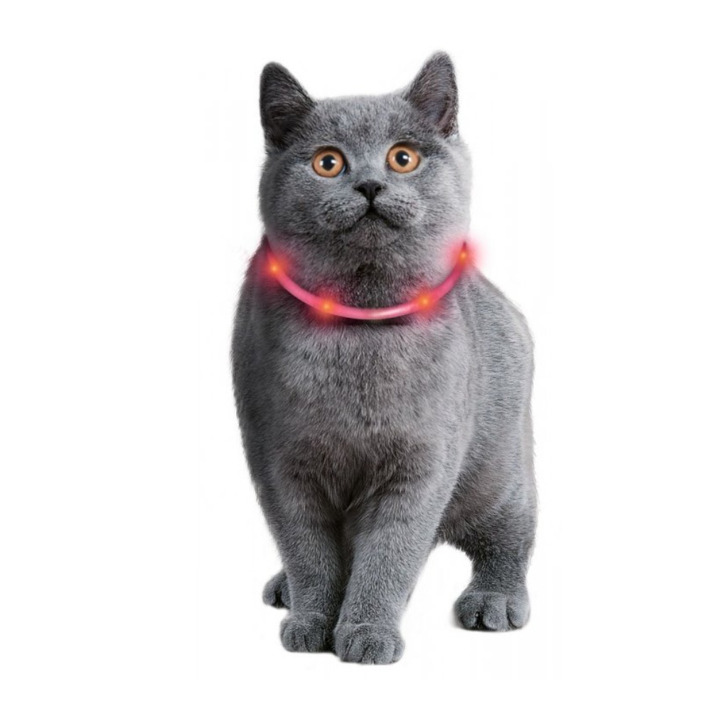 LED obojek dobíjecí Karlie, červená 35 cm