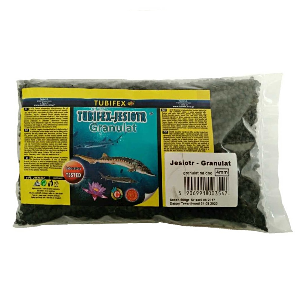Tubifex krmivo pro jesetery 4 mm, sáček 0,5 kg