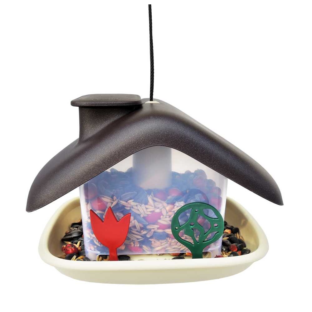 Krmítko venkovní domek plast hnědá