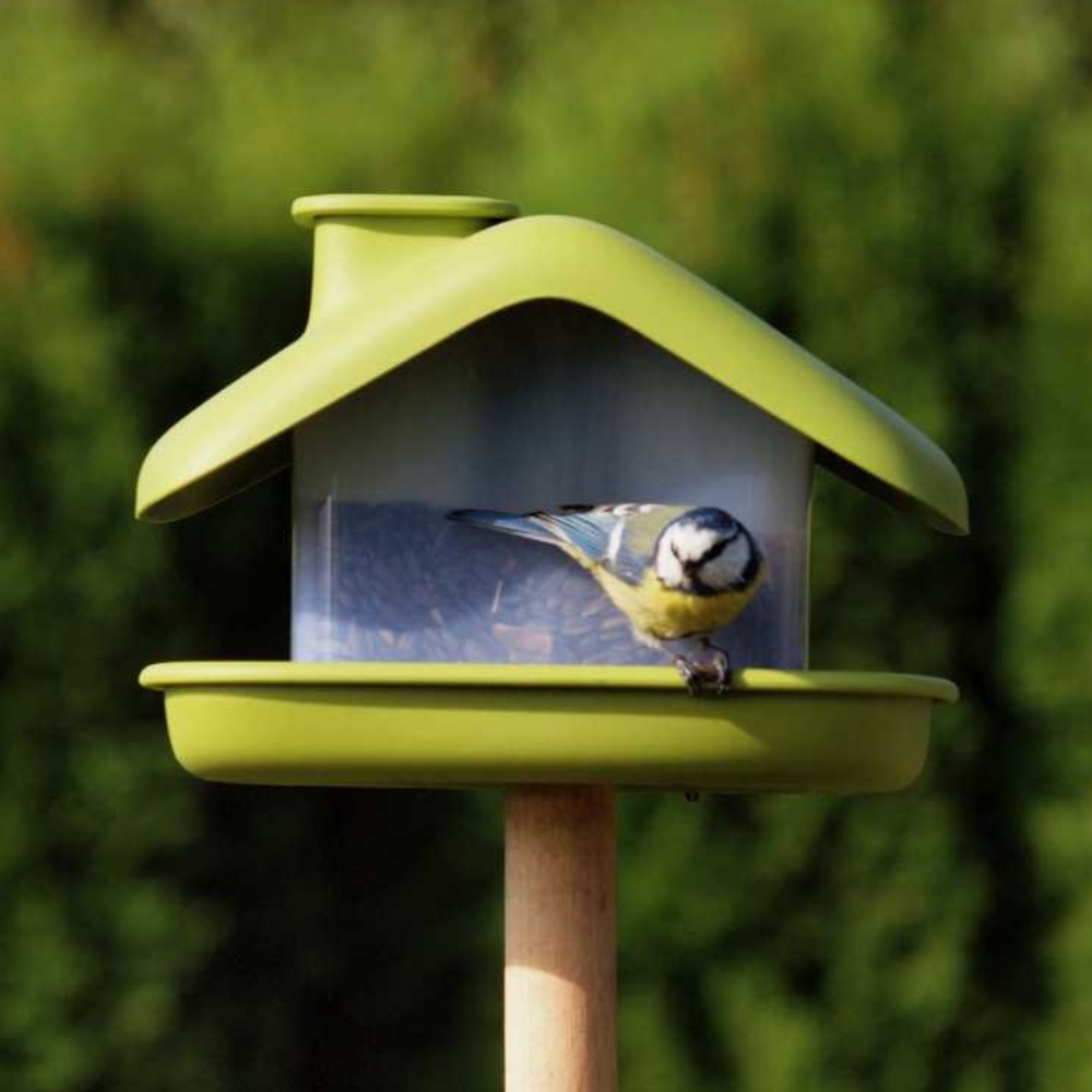 Krmítko venkovní domek plast zelená