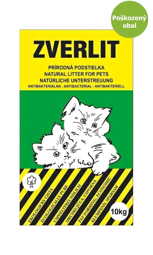 ZVERLIT zelený hrubá podestýlka 10 kg - Poškozený obal - SLEVA 10 %