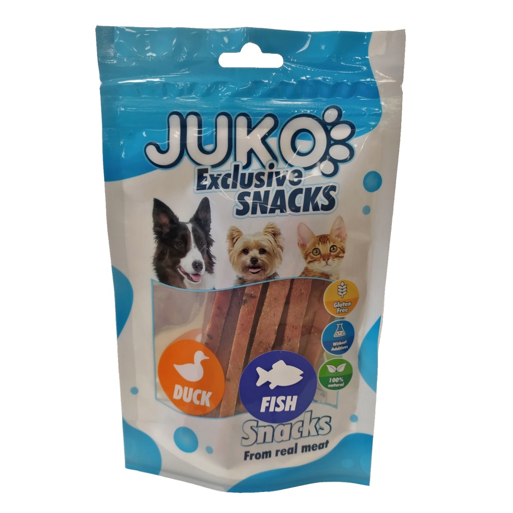 Duck, cod & vegetable Strips JUKO Snacks 70 g