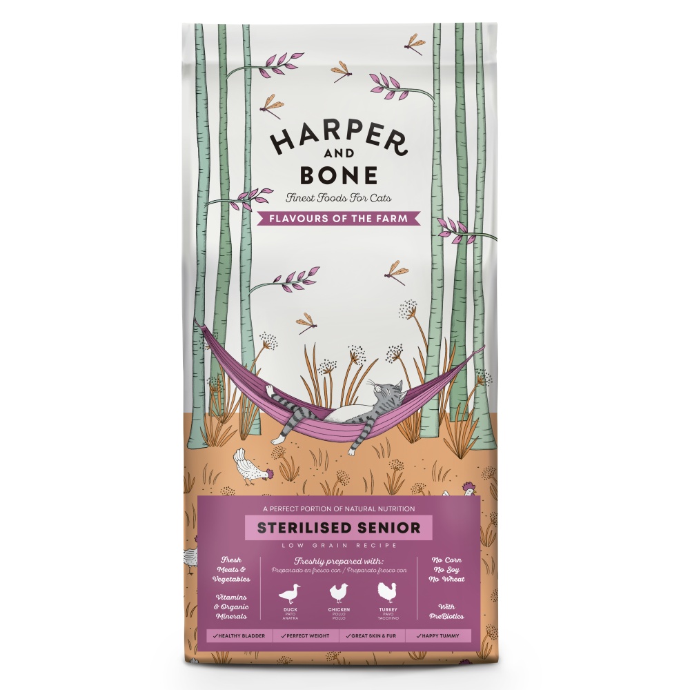Harper and Bone Cat Senior Sterilised příchutě farmy 2 kg