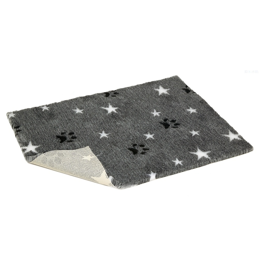 Vetbed protiskluz / Drybed šedá packa a hvězda 75 x 50 cm DELUXE, vlas 30 mm