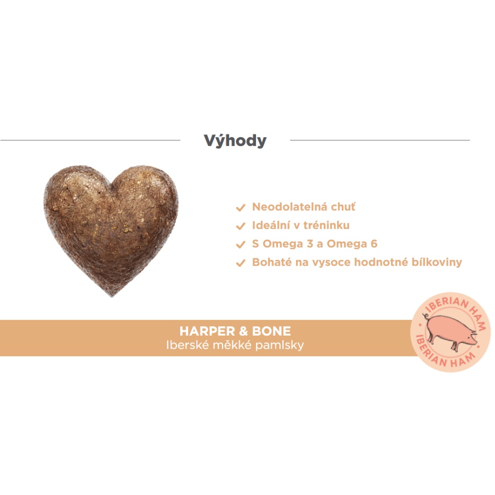 Harper and Bone Cat & Dog iberské měkké pamlsky kuře a krůta 90 g
