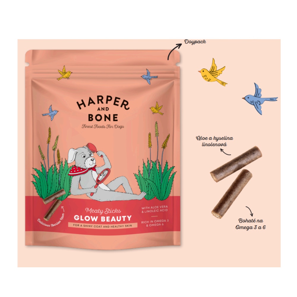 Harper and Bone Dog masové tyčinky pro krásnou srst 75 g