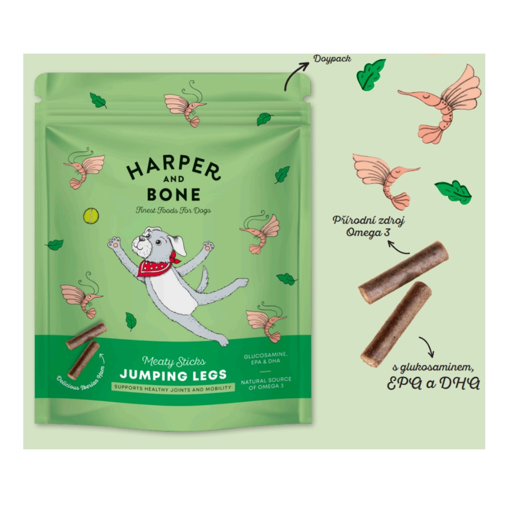 Harper and Bone Dog masové tyčinky pro zdravý pohyb 75 g