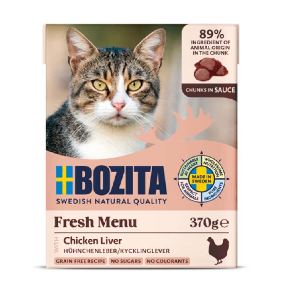 Bozita Cat kousky v omáčce s kuřecími játry, tetrapak 370 g