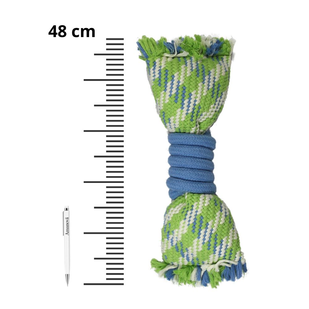 Lanový polštář mašle XXL pískající zeleno-modrý 48 cm