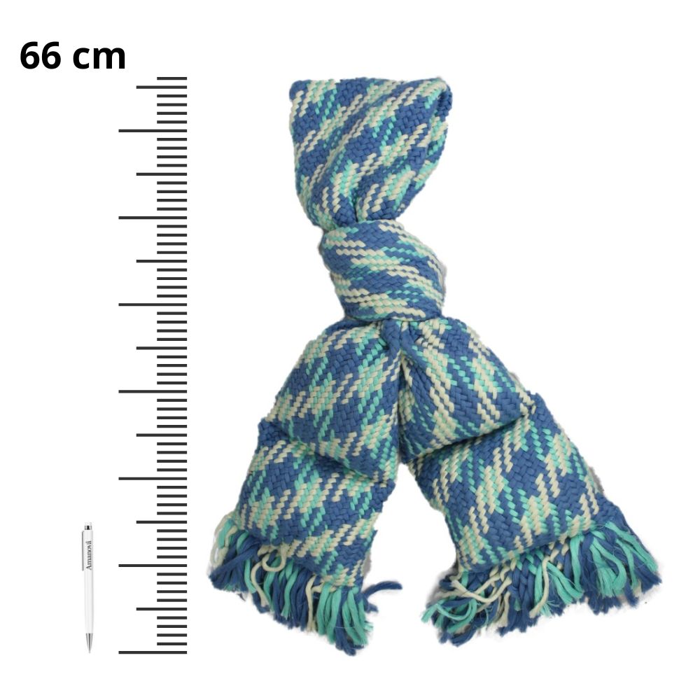 Lanový polštář XXL uzlový pískající modrý 66 cm