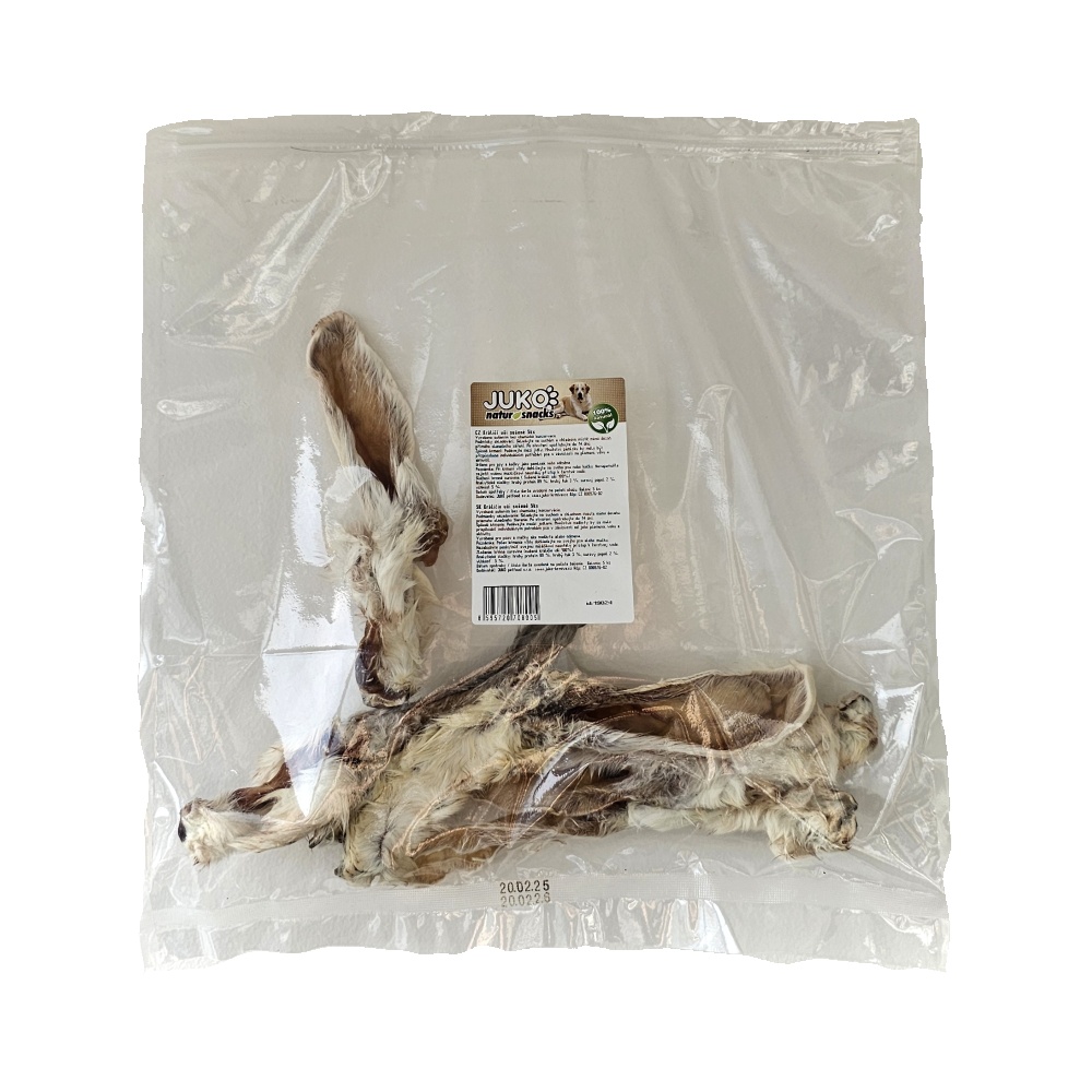 Uši králičí se srstí sušené JUKO (5 ks)