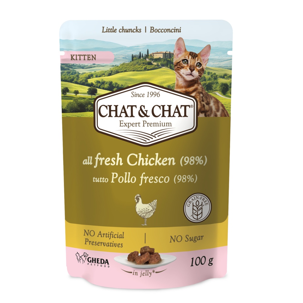 Chat & Chat Cat Kitten Chicken, kapsička 100 g