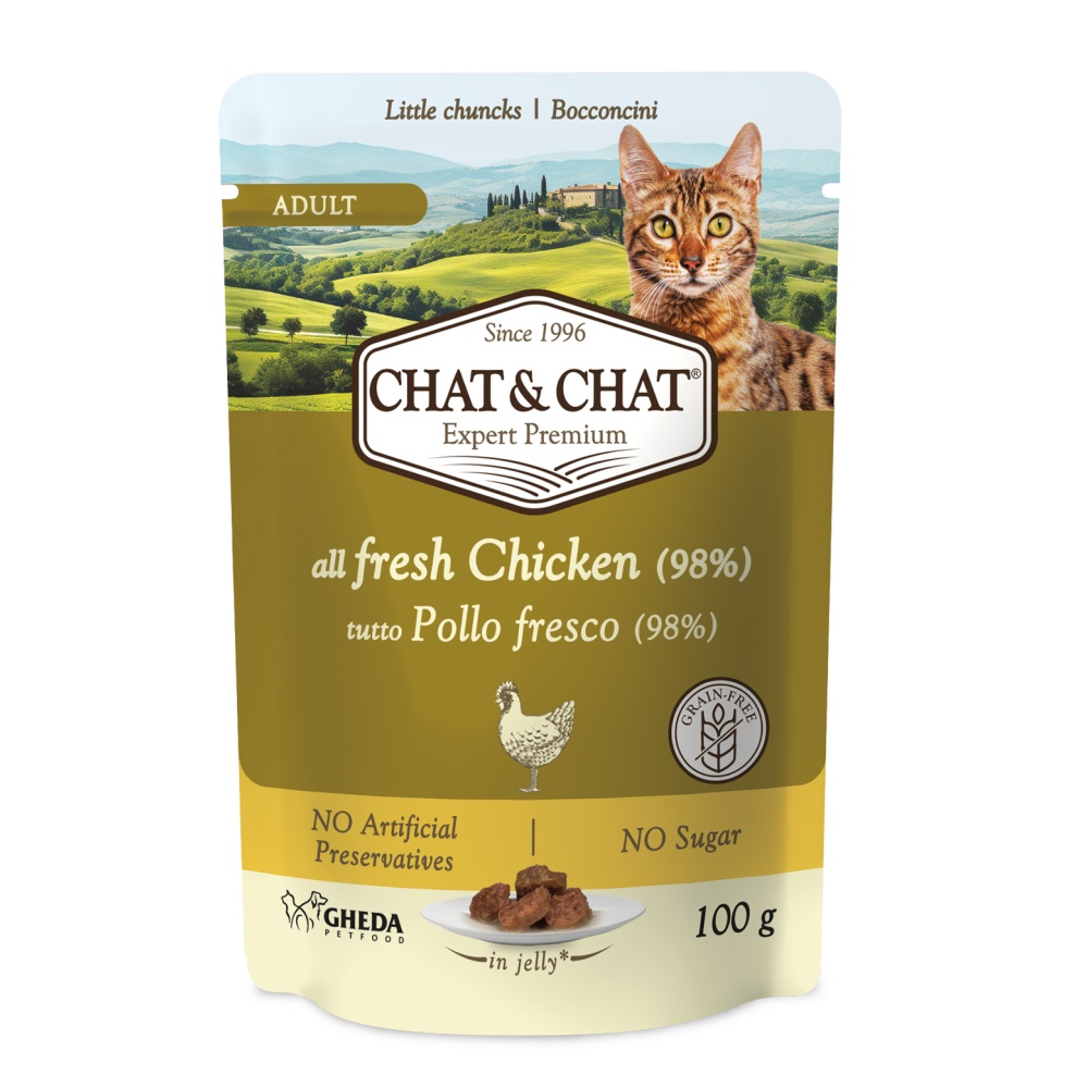 Chat & Chat Cat Adult Chicken, kapsička 100 g