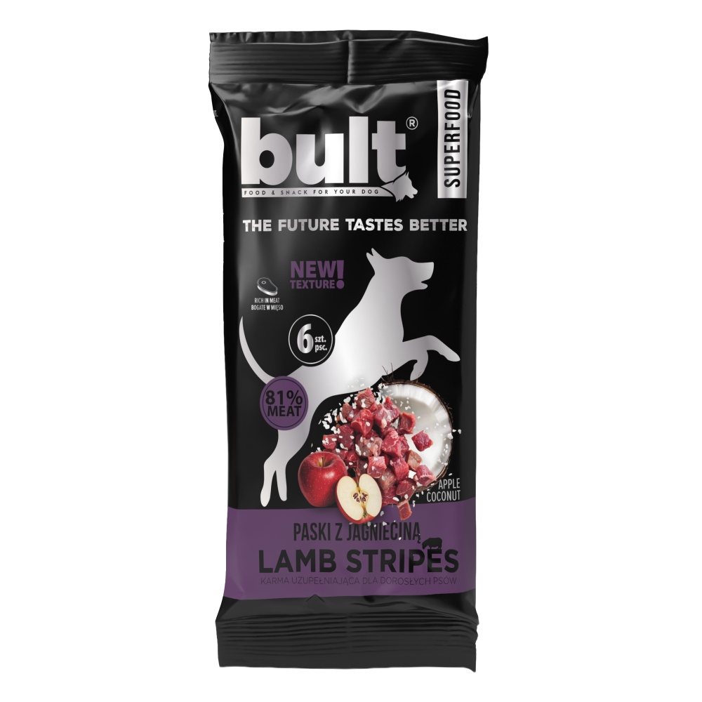 Bult Dog Plátky jehněčí s jablkem a kokosem 60 g (6 ks)