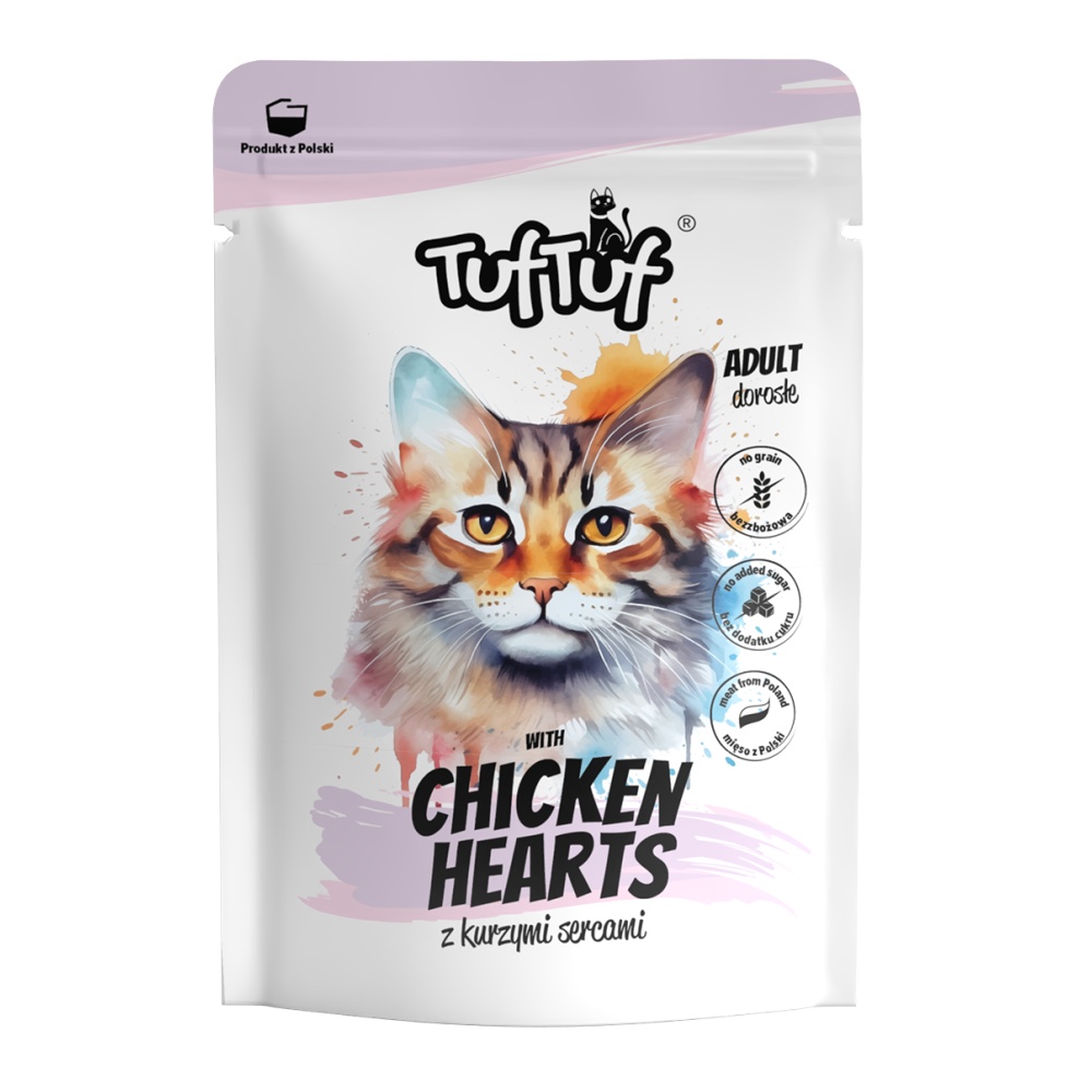TufTuf Cat kuřecí srdce, kapsička 300 g