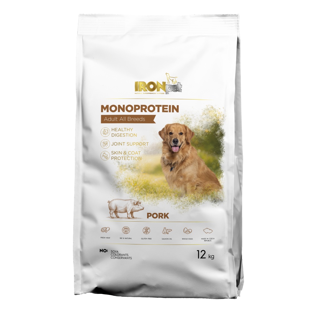 IRONpet Dog Adult All Breeds Pork 12 kg