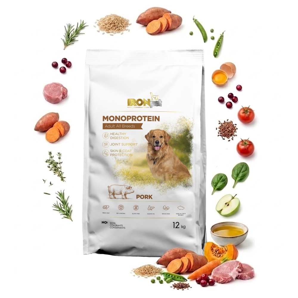 IRONpet Dog Adult All Breeds Pork 12 kg