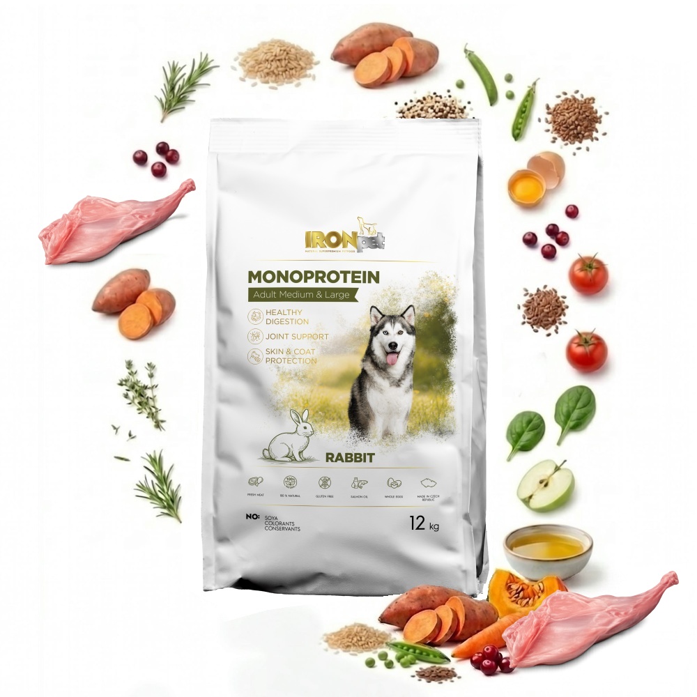 IRONpet Dog Adult Medium & Large Rabbit 12 kg