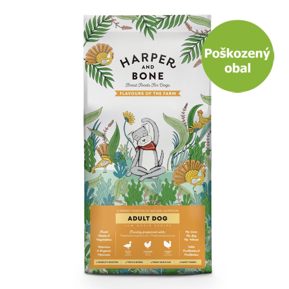 Harper and Bone Dog Adult Large & Medium příchutě farmy 1,9 kg - Poškozený obal - SLEVA 20 %