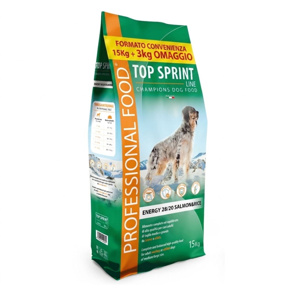 Top Sprint Energy Salmon & Rice 15 + 3 kg ZDARMA
