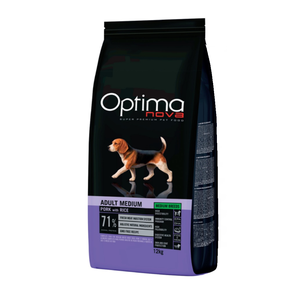 OPTIMAnova Dog Adult Medium Pork & Rice 12 kg