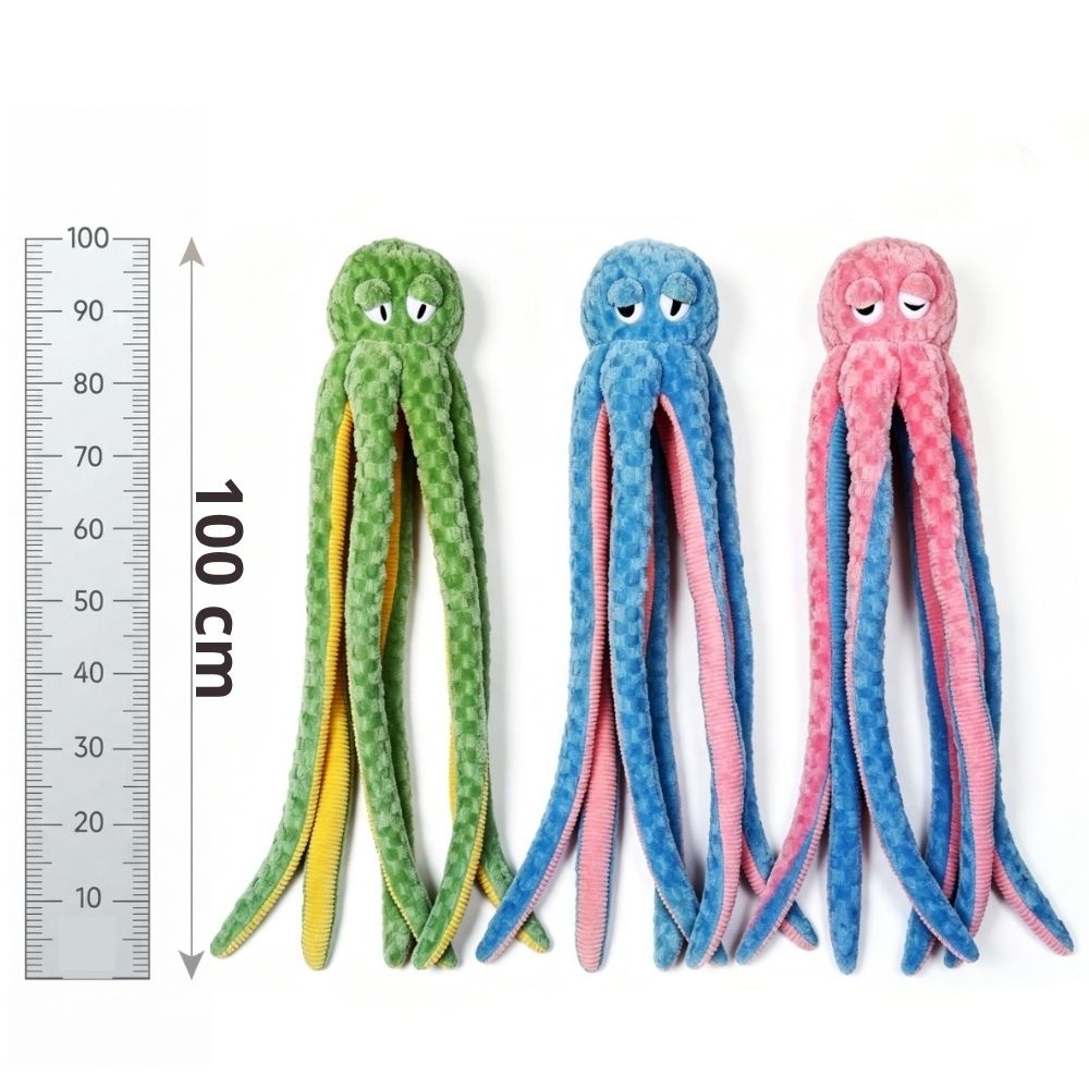 Octopus plyšový XXL 100 cm, mix barev