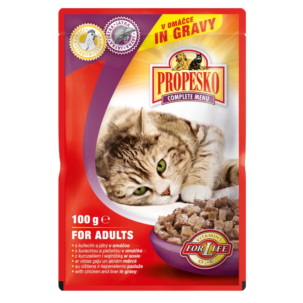 PROPESKO Cat kuřecí a játra, kapsa 100 g