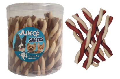 Obrázek Jerky tyčka kroucená vanilka & kuře JUKO Snacks (50 ks)