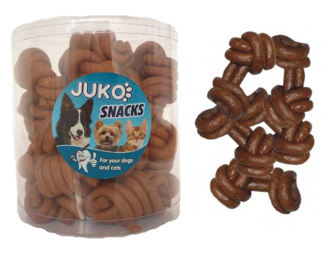 Jerky tyčka kroucená, kuřecí příchuť, pochoutka pro psy,