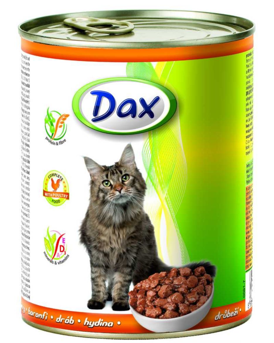 Obrázek z Dax Cat kousky drůbeží, konzerva 830 g 