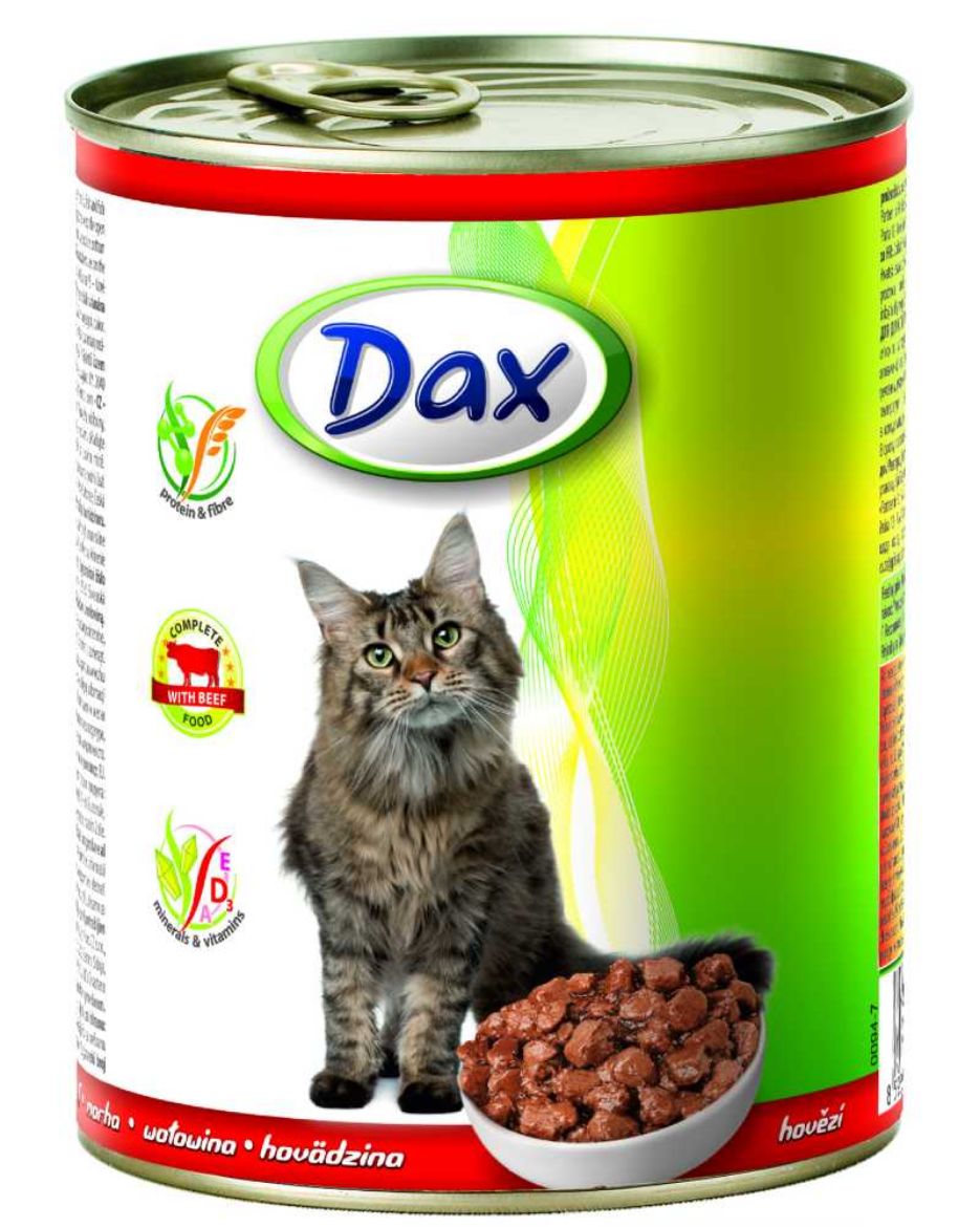 Obrázek z Dax Cat kousky hovězí, konzerva 830 g 