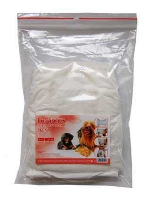 pleny pro psy, pro štěňata, inkontinenční pro staré psy,nemocné psy, háravé feny, v domácnosti, na cesty, jednorázové