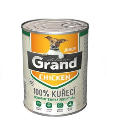 Obrázek Grand deluxe Dog Junior 100 % kuřecí, konzerva 400 g