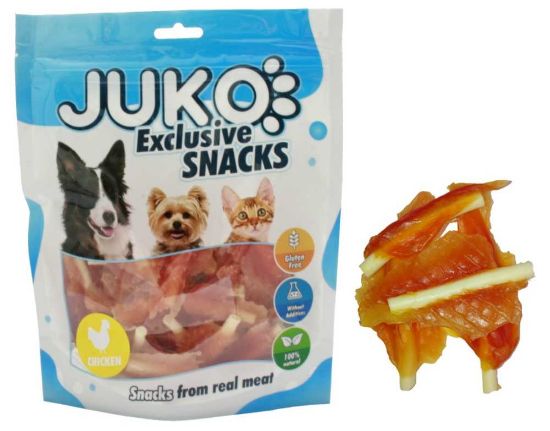Obrázek z JUKO Snacks Chicken jerky with calcium soft bone 250 g 