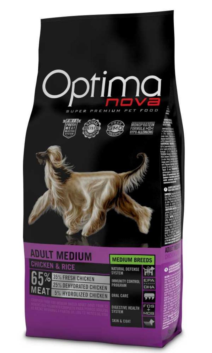 Obrázek z OPTIMAnova Dog Adult Medium Chicken & Rice 12 kg 