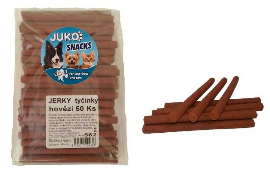 Obrázek z Jerky tyčinky hovězí JUKO Snacks (50 ks) 