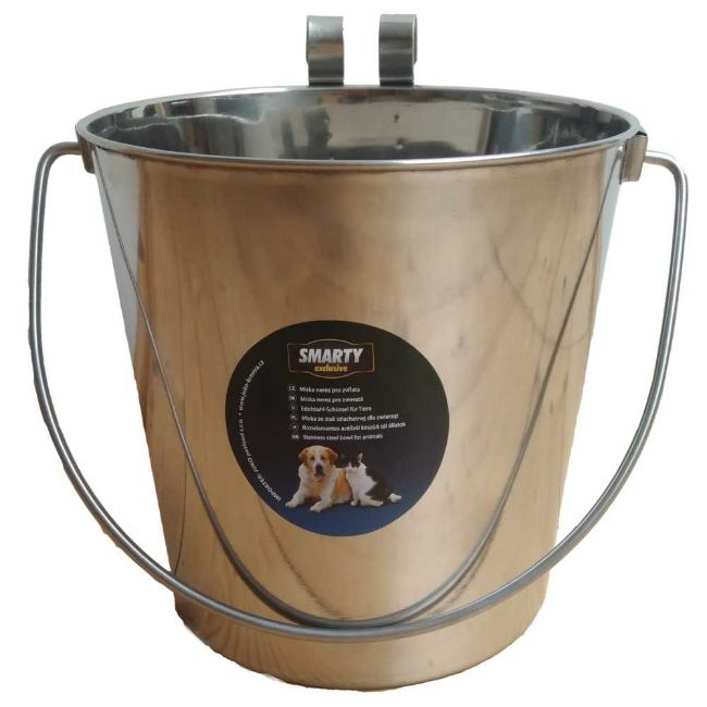 Nerez kyblík s háky na krmení, vodu 3,7 l