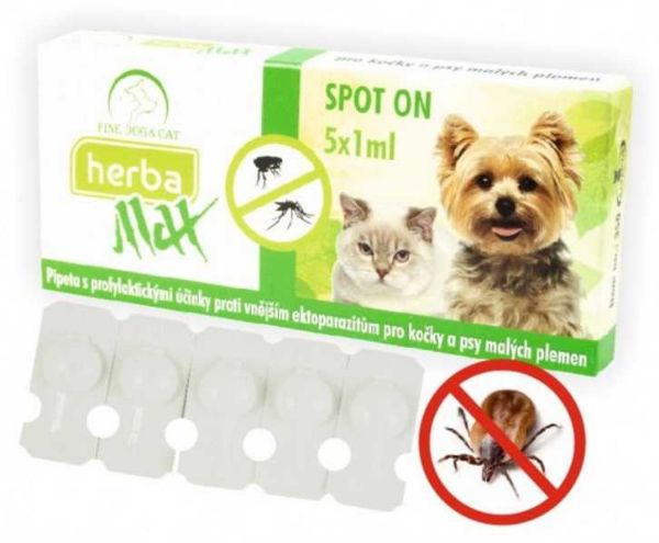 Obrázek Max Herba Spot-on Dog & Cat repelentní kapsle, pes a kočka (5 x 1 ml)