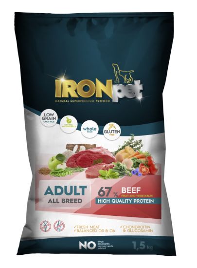 Obrázek z IRONpet Dog Adult All Breed Beef (Hovězí) 1,5 kg 