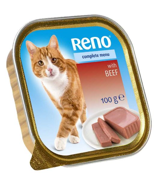 Obrázek RENO Cat hovězí se zeleninou, vanička 100 g