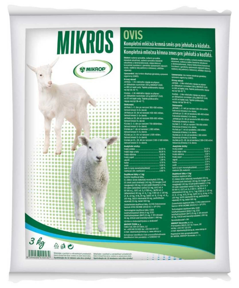 Obrázek z MIKROS OVIS sušené mléko, jehně, kůzle 3 kg 