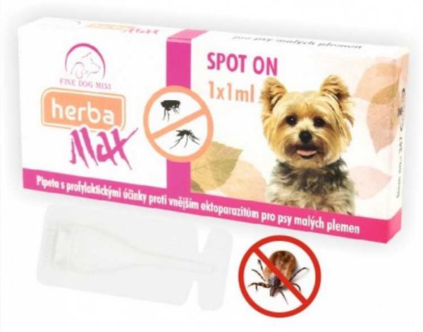 Obrázek Max Herba Spot-on Dog repelentní kapsle, pes do 15 kg  (1 x 1 ml)