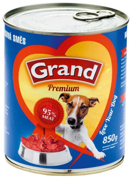 Obrázek Grand Premium Dog masová směs, konzerva 850 g