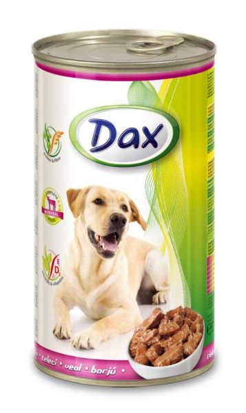 Obrázek Dax Dog kousky telecí, konzerva 1240 g