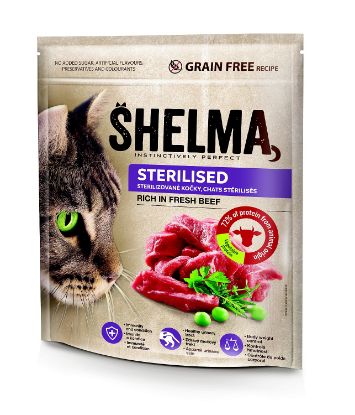 Obrázek SHELMA Cat Sterilised Freshmeat Beef GF 750 g