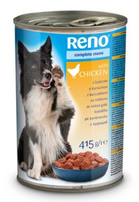 Obrázek RENO Dog kousky kuřecí, konzerva 415 g 