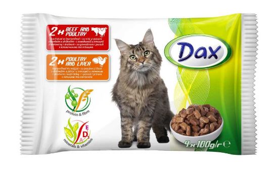 Obrázek z Dax Cat hovězí & drůbeží ,kapsička 100 g (4 pack) 