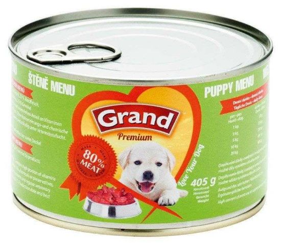 Obrázek z Grand Premium Dog Junior masová směs, konzerva 405 g 